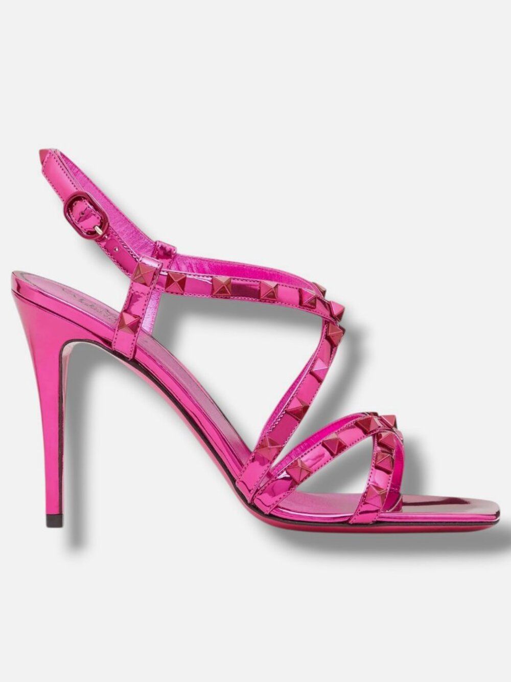 Valentino Garavani Women's Pink Rockstud Sandals Shoes Size EU:39.5 US:9.5